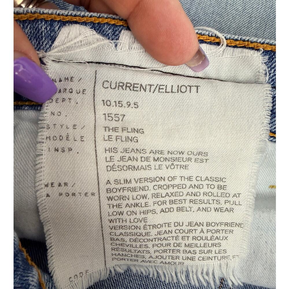 Free People The Fling Jeans 25 Distressed Button Fly Raw Hem Straight - Picture 9 of 10